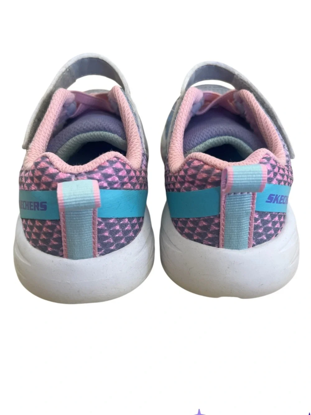 Skechers Kids Blue & Pink Lightweight Athletic Sneakers